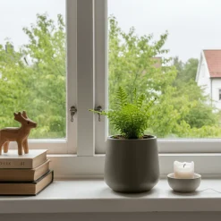 Amber potte rund grønn
