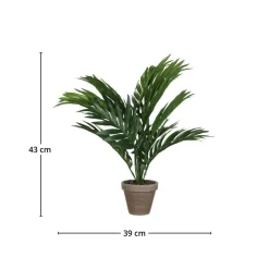Areca palme kunstig grønn med potte 45 cm