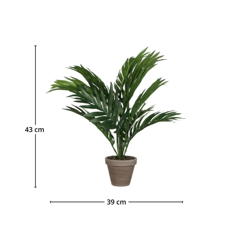 Areca palme kunstig grønn med potte 45 cm