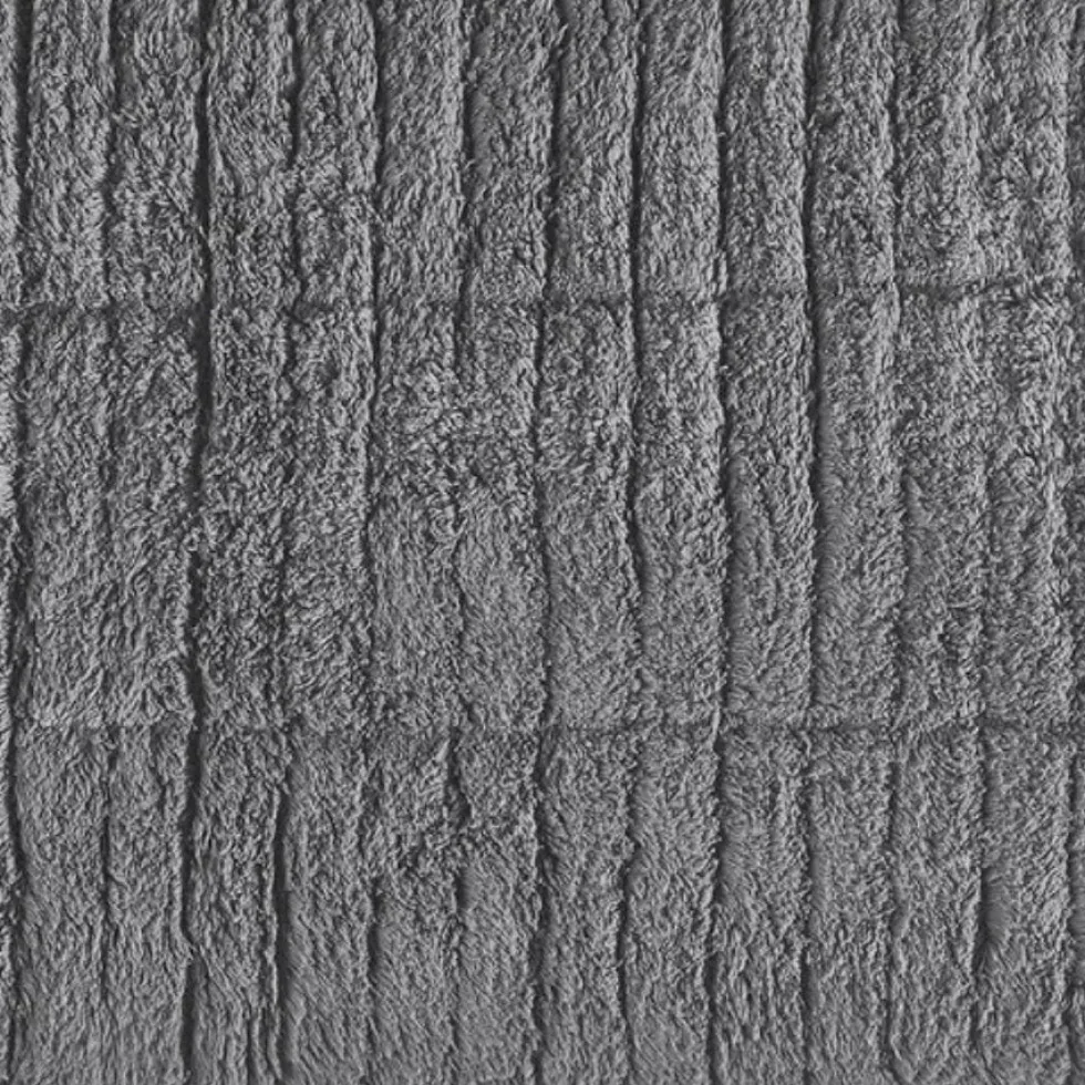 Baderomsmatte Tiles grå i bomull 80 x 50 cm