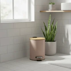 Baderomssett pastell rosa/beige