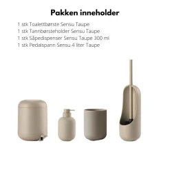 Baderomssett Sensu taupe 4 deler