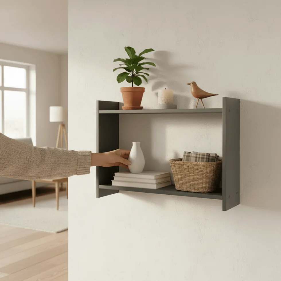 Bamberg vegghylle grønn 50 x 14,5 x 35 cm