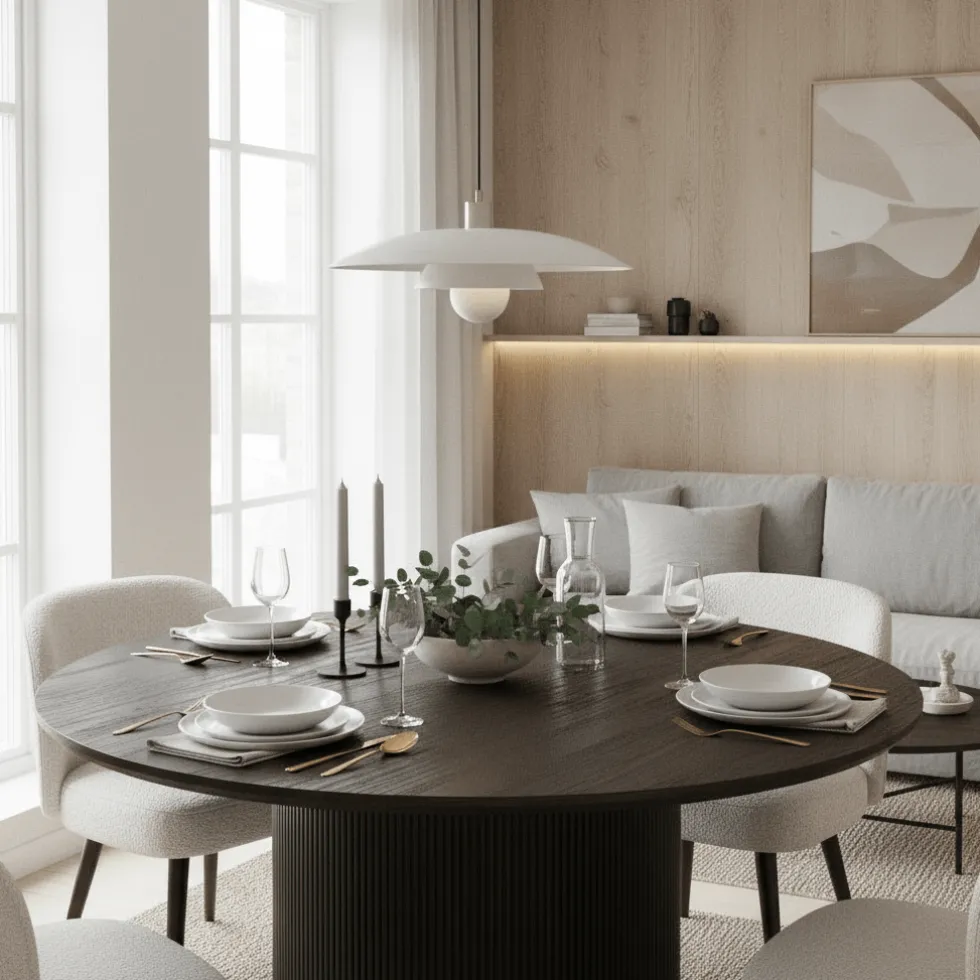 Boavista spisebord mørk brun ø120 cm