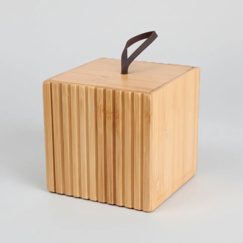 Boks bambus m/skinnstropp 9 x 9 cm