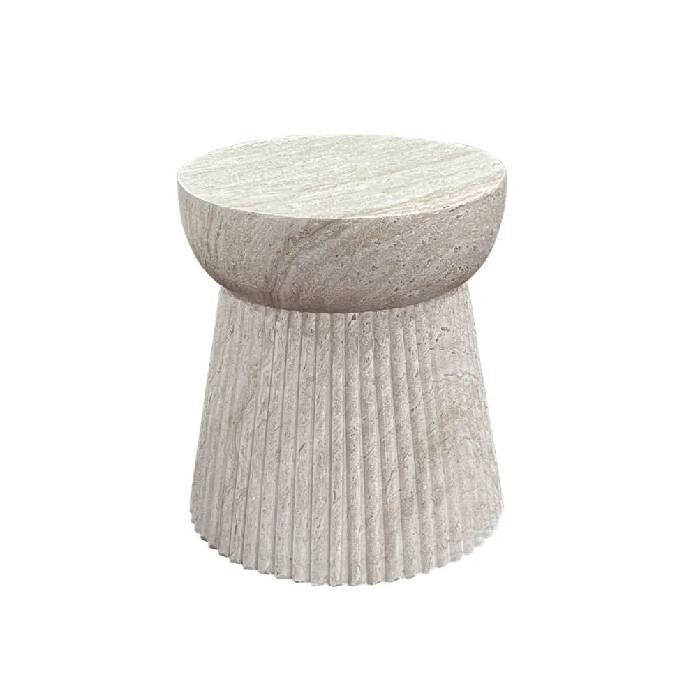 Bonn sidebord fiberclay riflet natur ø37 cm