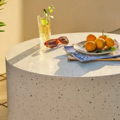 Bonn sofabord fiberclay terrazzo-look ø70 cm