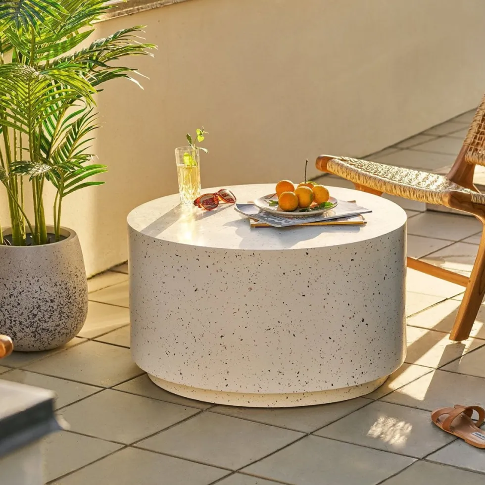 Bonn sofabord fiberclay terrazzo-look ø70 cm