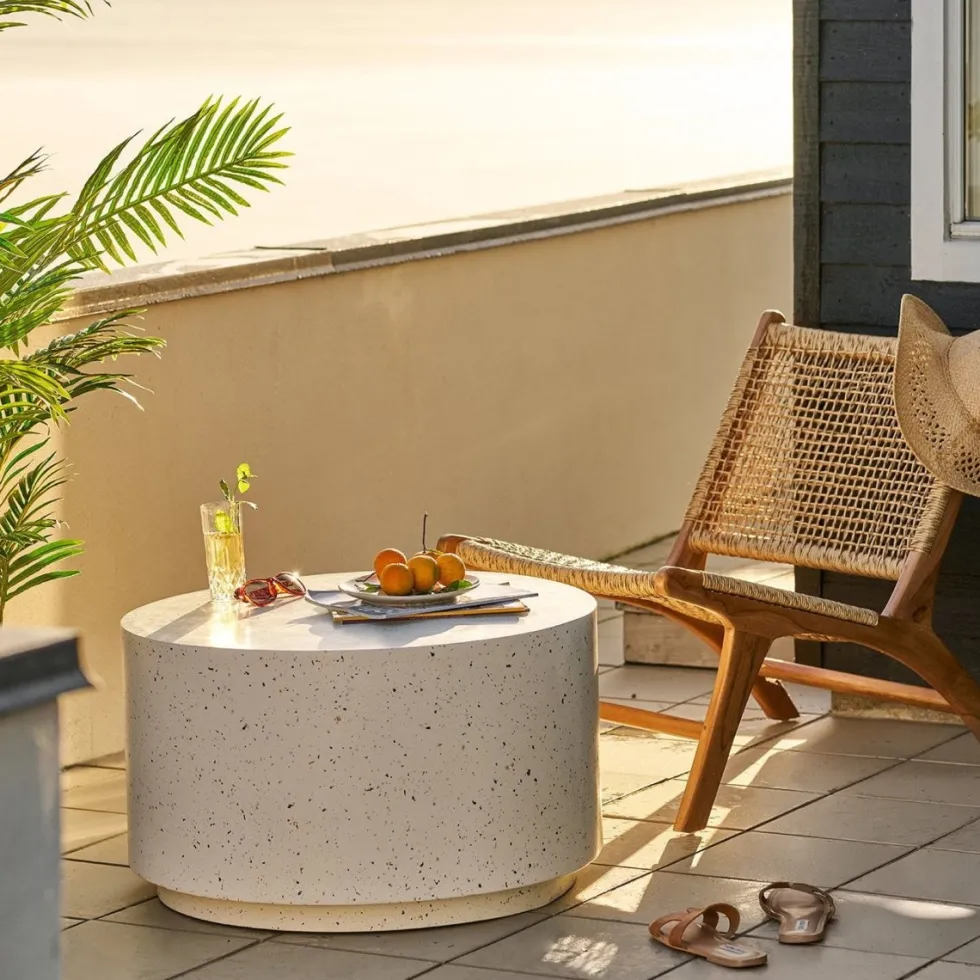 Bonn sofabord fiberclay terrazzo-look ø70 cm