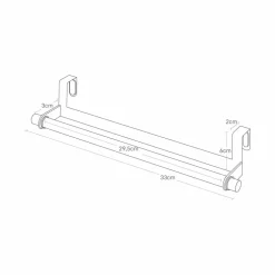 Bred håndkleholder hvit 33 x 6 cm