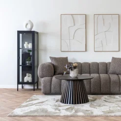 Brisbane smalt vitrineskap 1 glassdør sort stål 40 x 35 x 140 cm