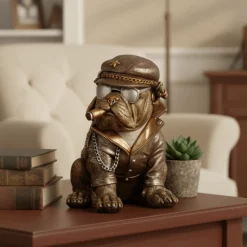 Bulldog med sigar dekorfigur