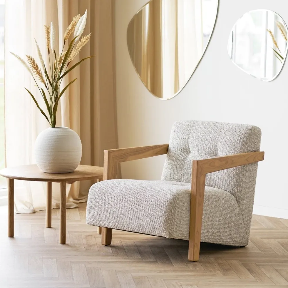 Caracas loungestol med armlener beige