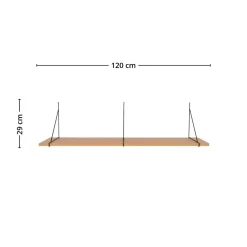 Chiba vegghylle askefiner sort stålramme 120 x 29 cm