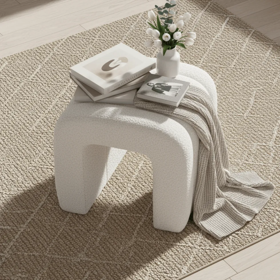 Colma puff hvit 42 x 41 x 36 cm