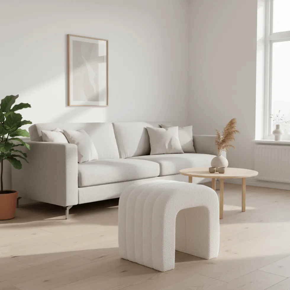 Colma puff hvit 42 x 41 x 36 cm