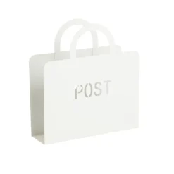 Dekorativ oppbevaringskurv til brevpost hvit 32 x 30 cm x 8,5 cm