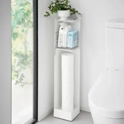 Diskré toalettpapirholder med hjul hvit 80,5 cm