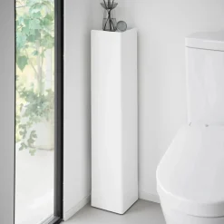 Diskré toalettpapirholder med hjul hvit 80,5 cm