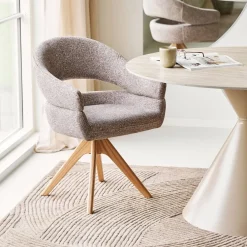 Dover dreibar spisestol brun med eikeben