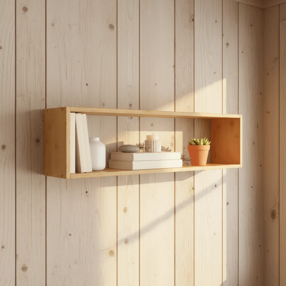 Ember vegghylle bambus natur 70 x 15 x 19,5 cm