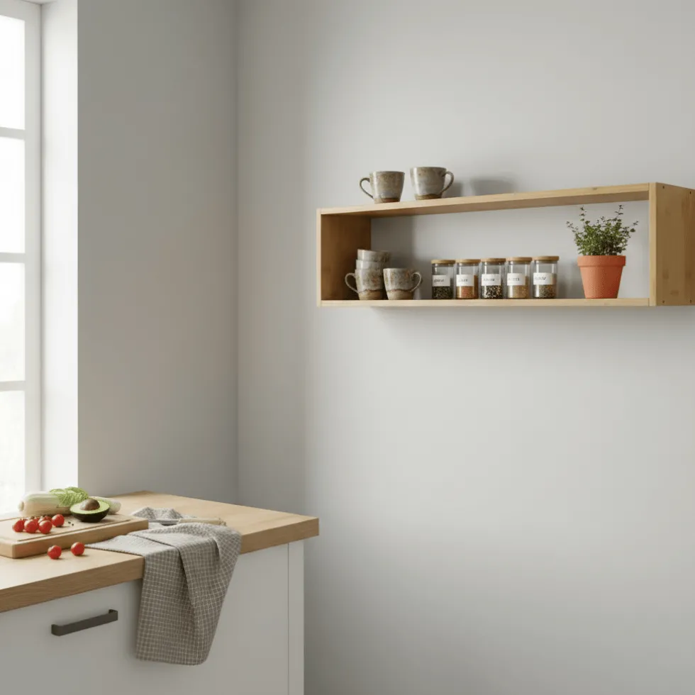 Ember vegghylle bambus natur 70 x 15 x 19,5 cm
