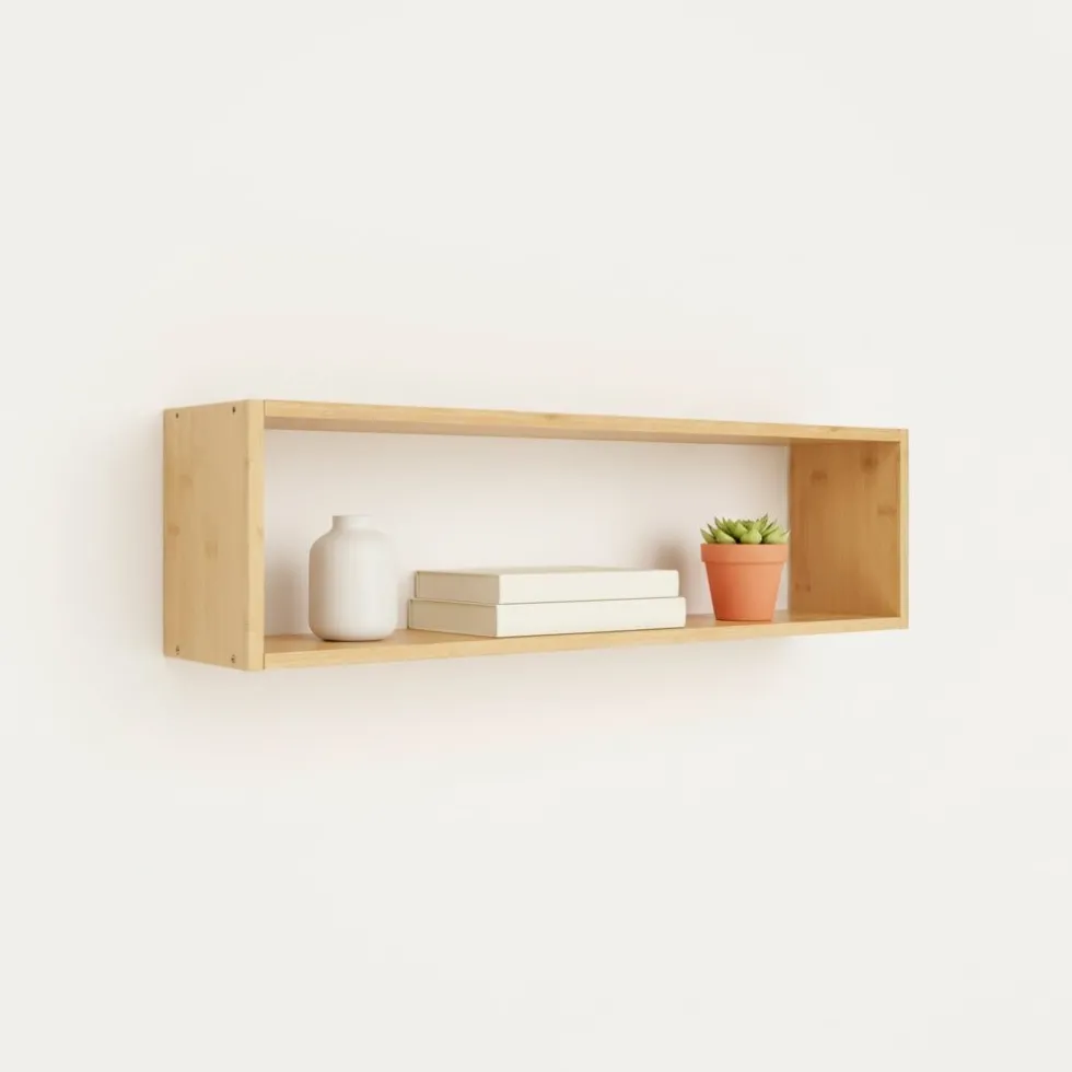 Ember vegghylle bambus natur 70 x 15 x 19,5 cm