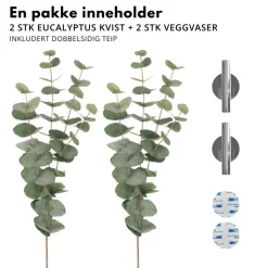 Eucalyptus & Manhattan veggvase, sølv