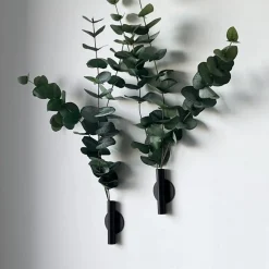Eucalyptus & Manhattan veggvase, sort matt