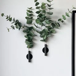 Eucalyptus & Manhattan veggvase, sort matt