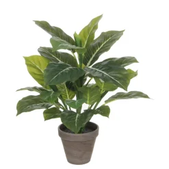Evergreen kunstig plante grønn grå med potte 49 cm