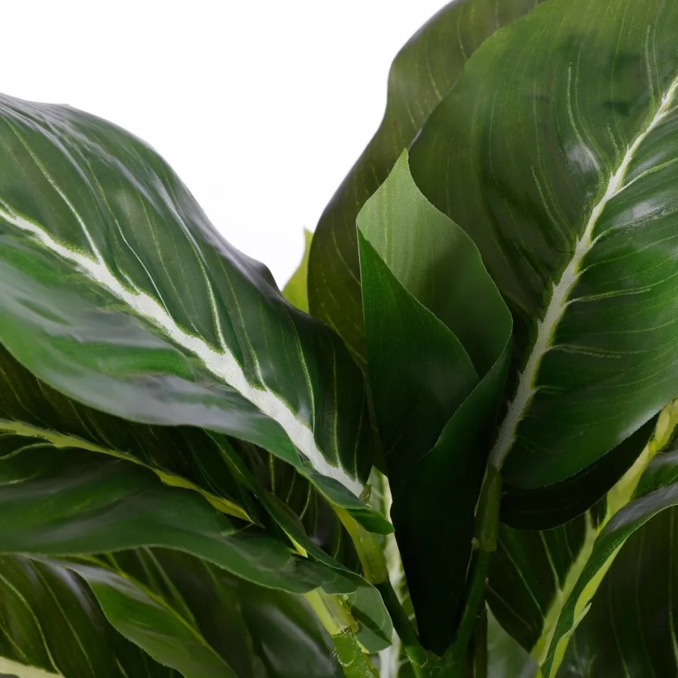 Evergreen kunstig plante grønn grå med potte 49 cm