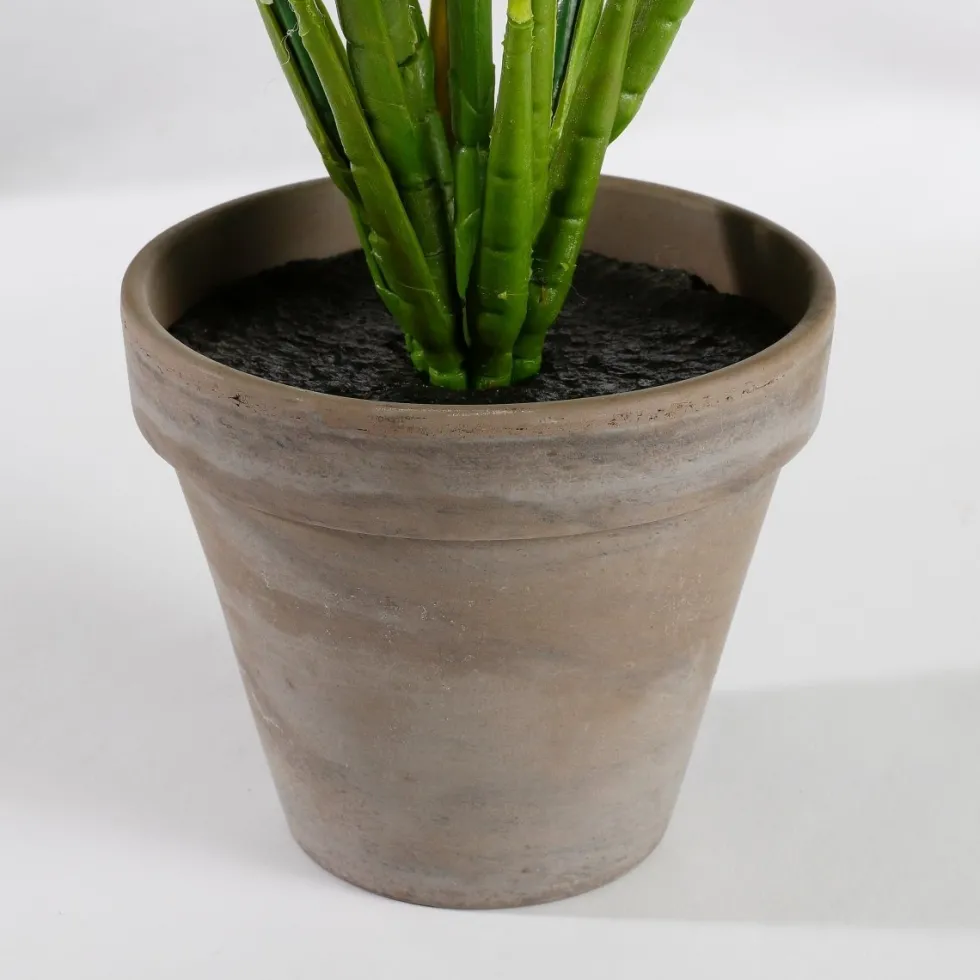 Evergreen kunstig plante grønn grå med potte 49 cm