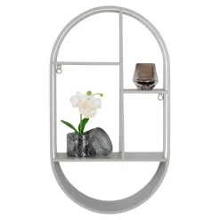 Feira vegghylle oval stål kjølig grå 35 x 15 x 60 cm