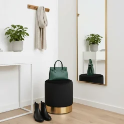 Gamby puff sort fløyel ø34 cm