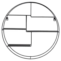 Genk vegghylle stål sort diameter 47 x 10 cm