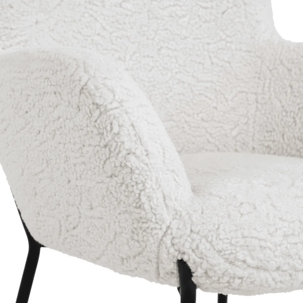 Glasglow sett lounge stol og puff hvit