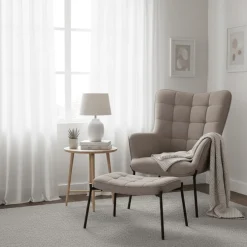 Glasglow sett lounge stol og puff grå