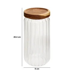 Glasskrukke med akasielokk 1 liter