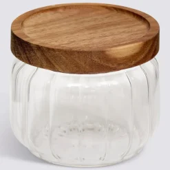 Glasskrukke med akasielokk 300 ml