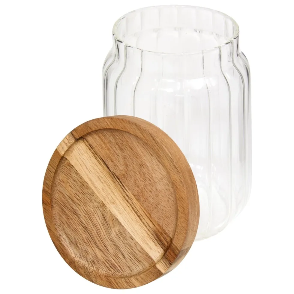 Glasskrukke med akasielokk 500 ml