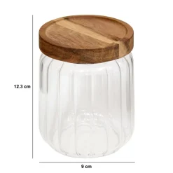 Glasskrukke med akasielokk 500 ml
