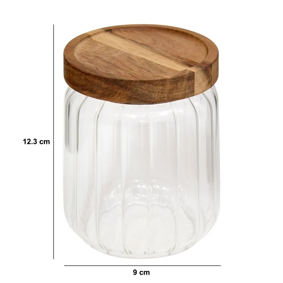 Glasskrukke med akasielokk 500 ml