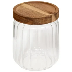 Glasskrukke med akasielokk 500 ml