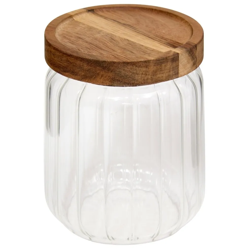Glasskrukke med akasielokk 500 ml