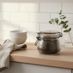 Glasskrukke rillet 500 ml