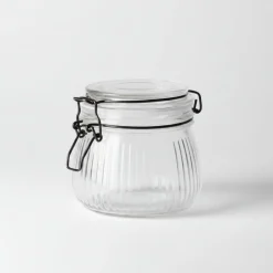 Glasskrukke rillet 500 ml