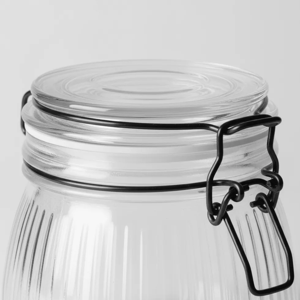 Glasskrukke rillet 500 ml