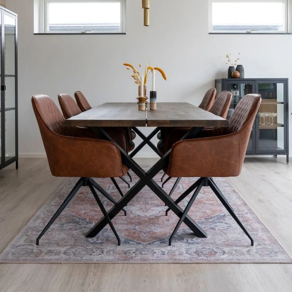 Harbo dreibar spisestol brun PU-skinn