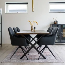 Harbo dreibar spisestol sort PU-skinn
